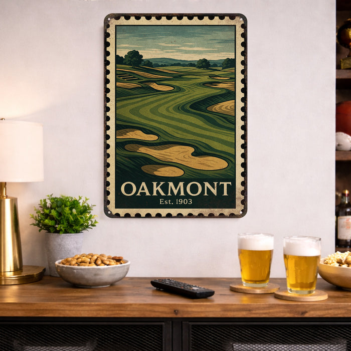 Oakmont Vintage Golf Course Stamp Metal Sign