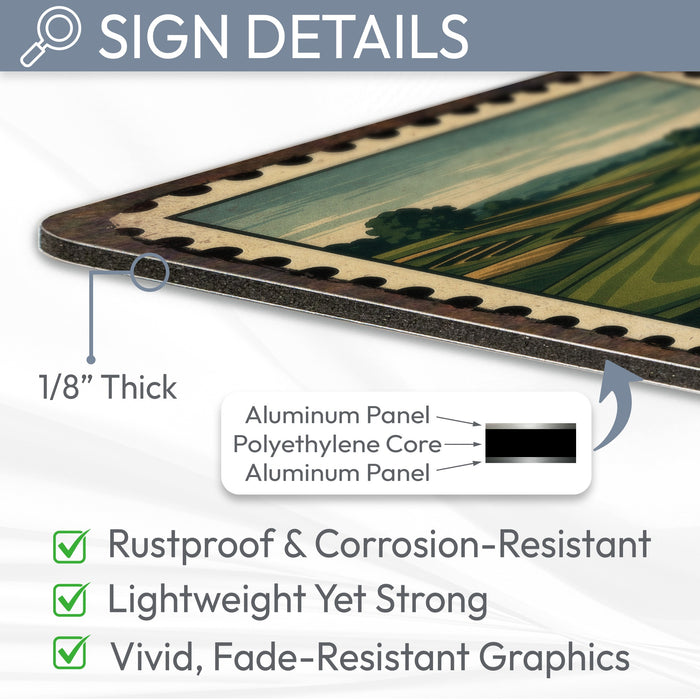 Oakmont Vintage Golf Course Stamp Metal Sign