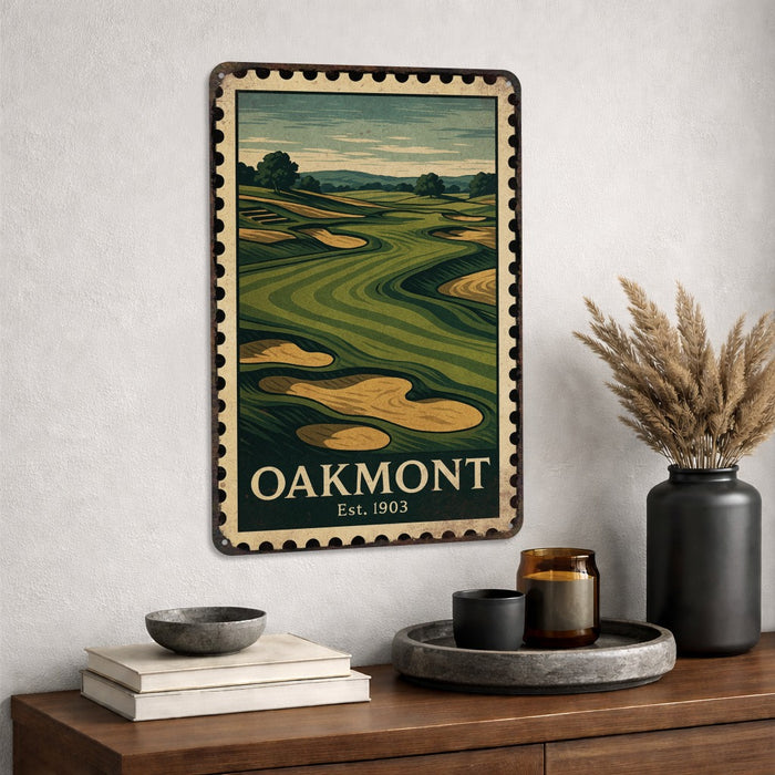 Oakmont Vintage Golf Course Stamp Metal Sign