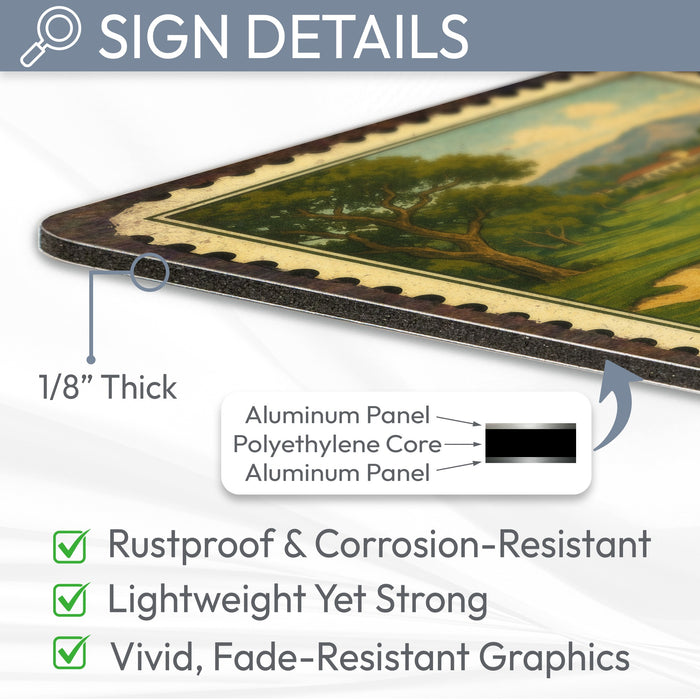 Riviera Vintage Golf Course Stamp Metal Sign