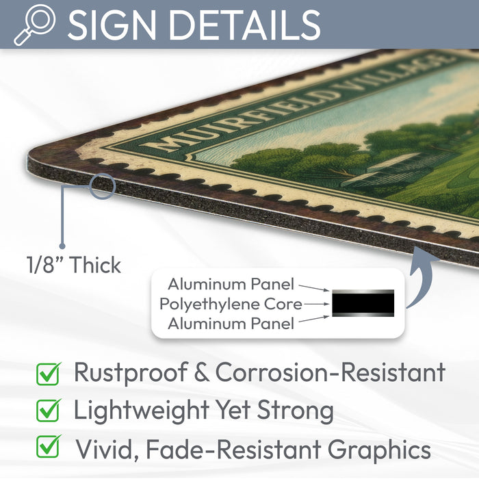 Muirfield Village Vintage Golf Course Stamp Metal Sign