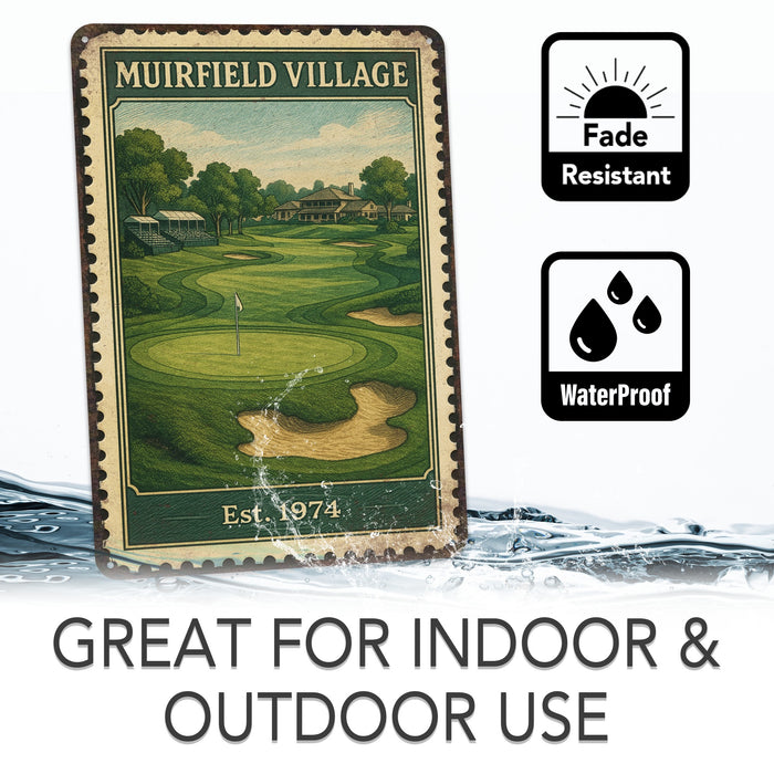 Muirfield Village Vintage Golf Course Stamp Metal Sign