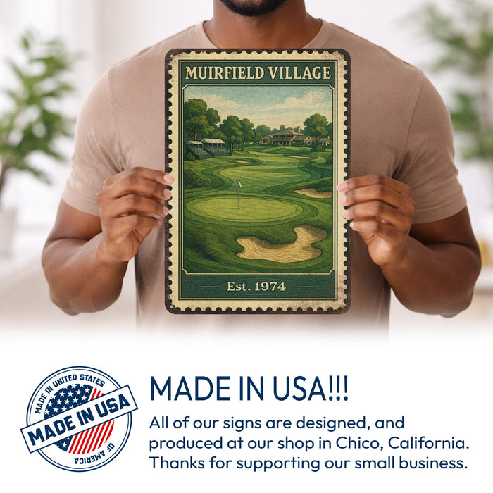 Muirfield Village Vintage Golf Course Stamp Metal Sign