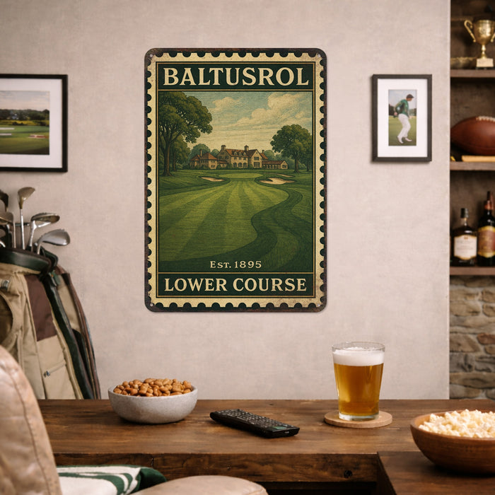 Baltusrol Vintage Golf Course Stamp Metal Sign