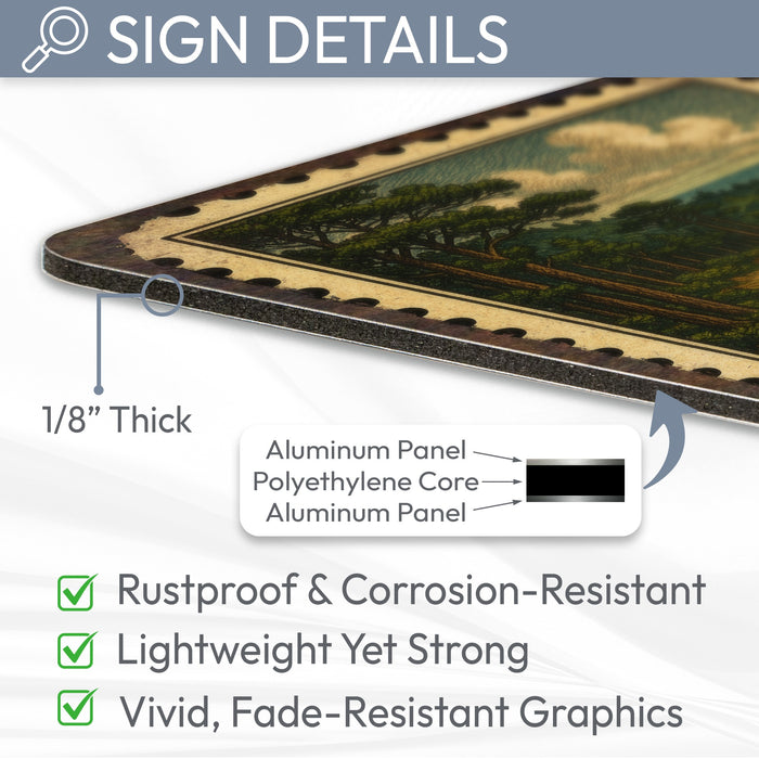 Spyglass Hill Vintage Golf Course Stamp Metal Sign