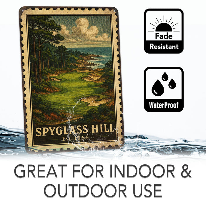 Spyglass Hill Vintage Golf Course Stamp Metal Sign