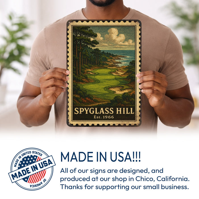Spyglass Hill Vintage Golf Course Stamp Metal Sign