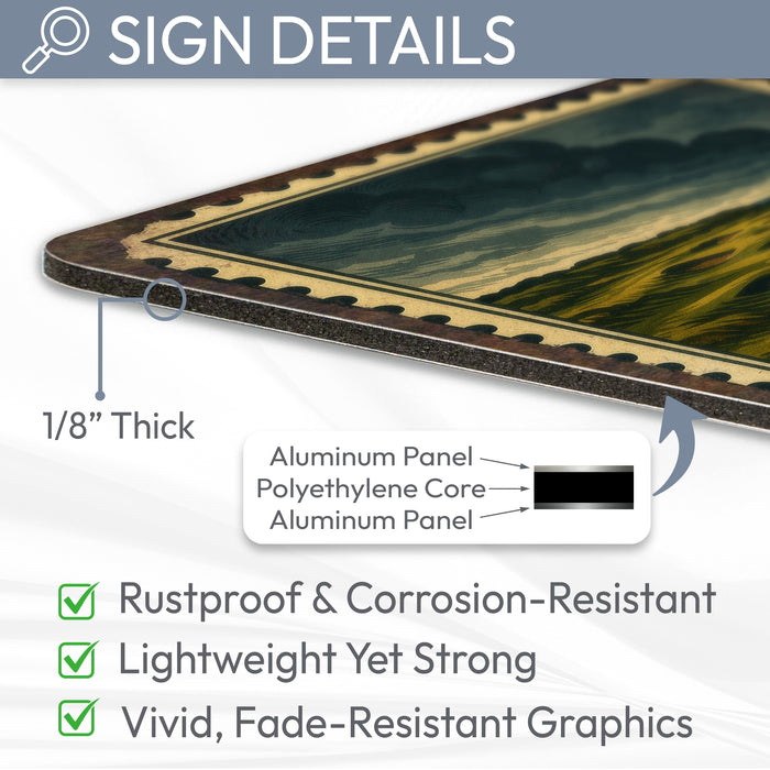 Carnoustie Vintage Golf Course Stamp Metal Sign