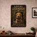 Yellow Lab Loyal Legendary Bird Dog metal sign with vintage hunting style Yellow Lab Loyal Legendary Bird Dog