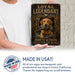 Yellow Lab Loyal Legendary Bird Dog metal sign with vintage hunting style Yellow Lab Loyal Legendary Bird Dog