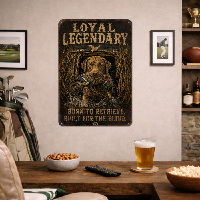 Chesapeake Bay Retriever Loyal Legendary metal sign with vintage hunting style Chesapeake Bay Retriever Loyal Legendary