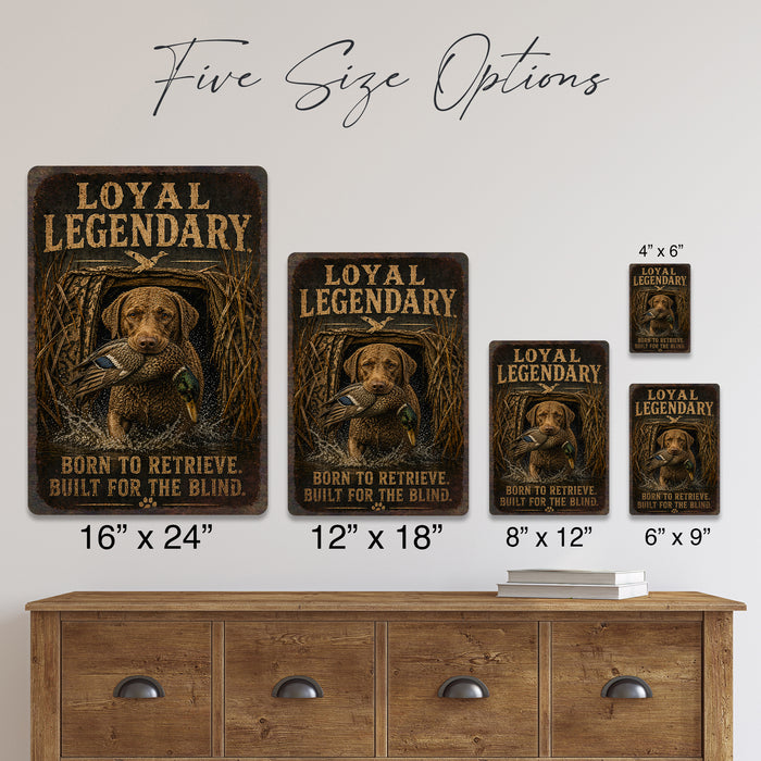 Chesapeake Bay Retriever Loyal Legendary metal sign with vintage hunting style Chesapeake Bay Retriever Loyal Legendary
