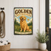 Golden Retriever metal sign with vintage breed portrait style Golden Retriever