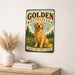 Golden Retriever metal sign with vintage breed portrait style Golden Retriever