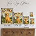 Golden Retriever metal sign with vintage breed portrait style Golden Retriever