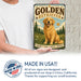Golden Retriever metal sign with vintage breed portrait style Golden Retriever