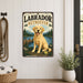 Labrador Retriever metal sign with vintage breed portrait style Labrador Retriever