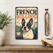 French Bulldog metal sign with vintage breed portrait style French Bulldog