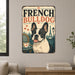 French Bulldog metal sign with vintage breed portrait style French Bulldog