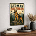 German Shepherd metal sign with vintage breed portrait style German Shepherd