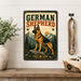 German Shepherd metal sign with vintage breed portrait style German Shepherd