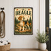 Beagle metal sign with vintage breed portrait style Beagle