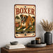 Boxer metal sign with vintage breed portrait style Boxer