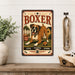 Boxer metal sign with vintage breed portrait style Boxer