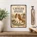 Cavalier King Charles Spaniel metal sign with vintage breed portrait style Cavalier King Charles Spaniel