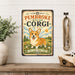 Pembroke Welsh Corgi metal sign with vintage breed portrait style Pembroke Welsh Corgi