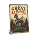 Great Dane metal sign with vintage breed portrait style Great Dane