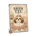 Shih Tzu metal sign with vintage breed portrait style Shih Tzu