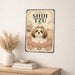 Shih Tzu metal sign with vintage breed portrait style Shih Tzu