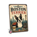 Boston Terrier metal sign with vintage breed portrait style Boston Terrier