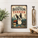 Boston Terrier metal sign with vintage breed portrait style Boston Terrier