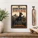 Doberman Pinscher metal sign with vintage breed portrait style Doberman Pinscher
