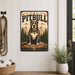 Pitbull metal sign with vintage breed portrait style Pitbull