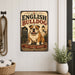 English Bulldog metal sign with vintage breed portrait style English Bulldog