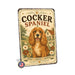 Cocker Spaniel metal sign with vintage breed portrait style Cocker Spaniel