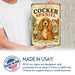Cocker Spaniel metal sign with vintage breed portrait style Cocker Spaniel