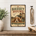 Basset Hound metal sign with vintage breed portrait style Basset Hound