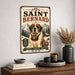 Saint Bernard metal sign with vintage breed portrait style Saint Bernard