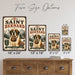 Saint Bernard metal sign with vintage breed portrait style Saint Bernard
