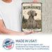 Weimaraner metal sign with vintage breed portrait style Weimaraner