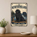 Newfoundland metal sign with vintage breed portrait style Newfoundland