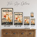 Shiba Inu metal sign with vintage breed portrait style Shiba Inu