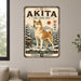 Akita metal sign with vintage breed portrait style Akita