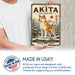 Akita metal sign with vintage breed portrait style Akita