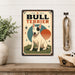 Bull Terrier metal sign with vintage breed portrait style Bull Terrier