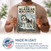Alaskan Malamute metal sign with vintage breed portrait style Alaskan Malamute